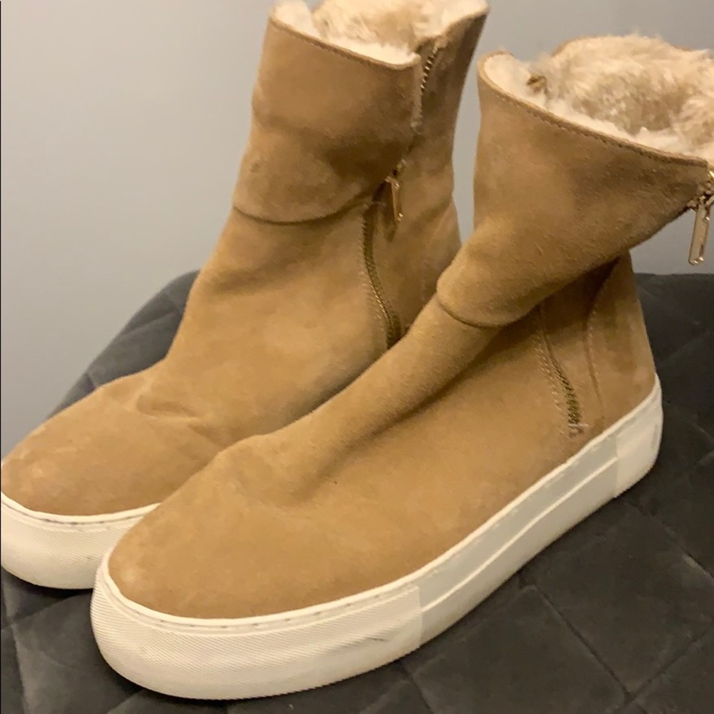 Camel suede J Slides - Picture 3 of 6